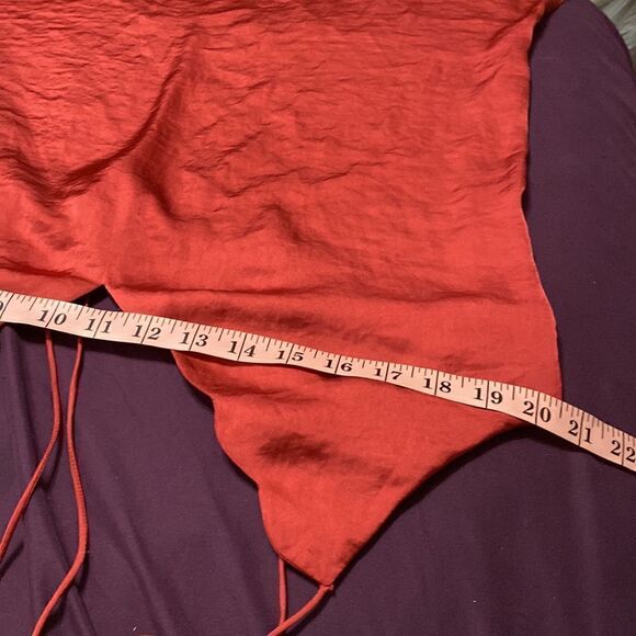 Like New Free People Scallop Satin Burnt Rust Earth Red Orange Camisole - Picture 8 of 9
